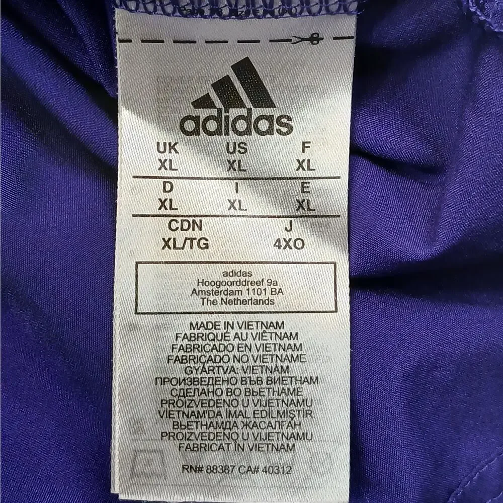 Adidas Washington Huskies XL Purple 1/2 Zip Short Sleeve Pullover Jacket